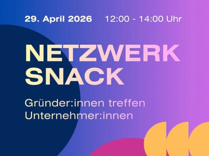 Einladung zum Netzwerksnack für Gründer:innen und Unternehmer:innen am 29. April 2026.