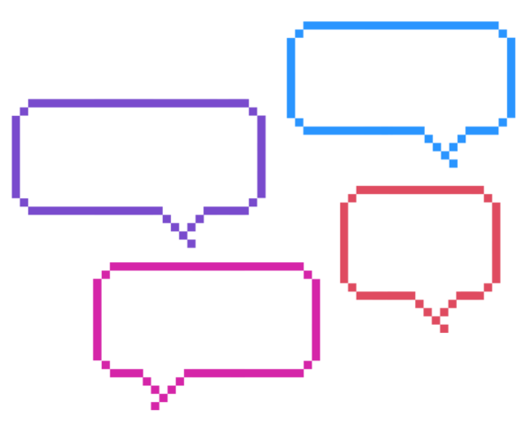 Vier Sprechblasen mit Fragen zum rechtlichen Umgang mit KI-Bildern: KI-Bild kennzeichnen? Was darf ich hochladen? Wem gehört das KI-Bild? Wer haftet? 
